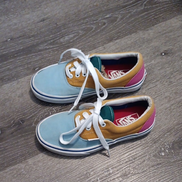 Vans Multi-Tone Blue, Mustard,Pink,Green Sneakers - Picture 2 of 9
